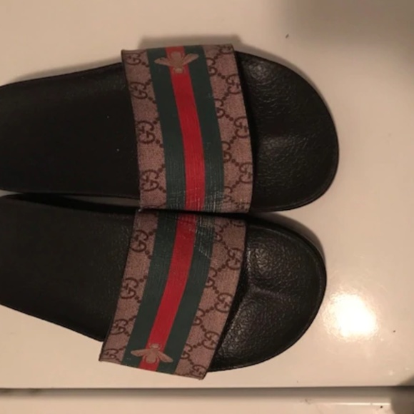gucci slides with bumble bee